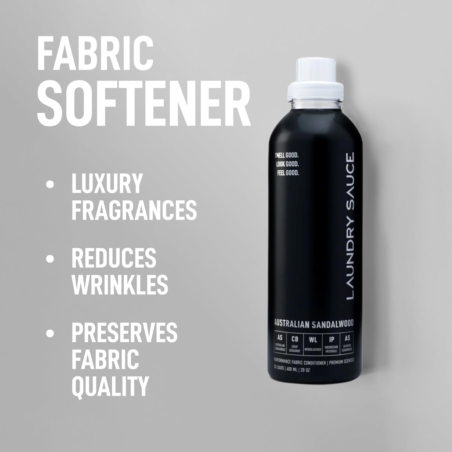 Laundry Sauce - Laundry Fabric Softener (Australian Sandalwood) Luxury Fragrance, Softens &
