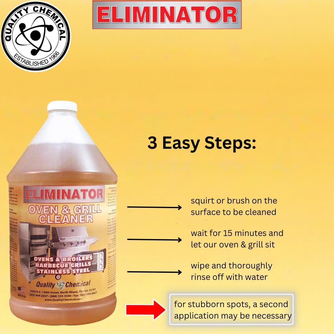 Quality Chemical Oven Cleaner & Grill Cleaner - Heavy-Duty/Fast Acting & Easy to