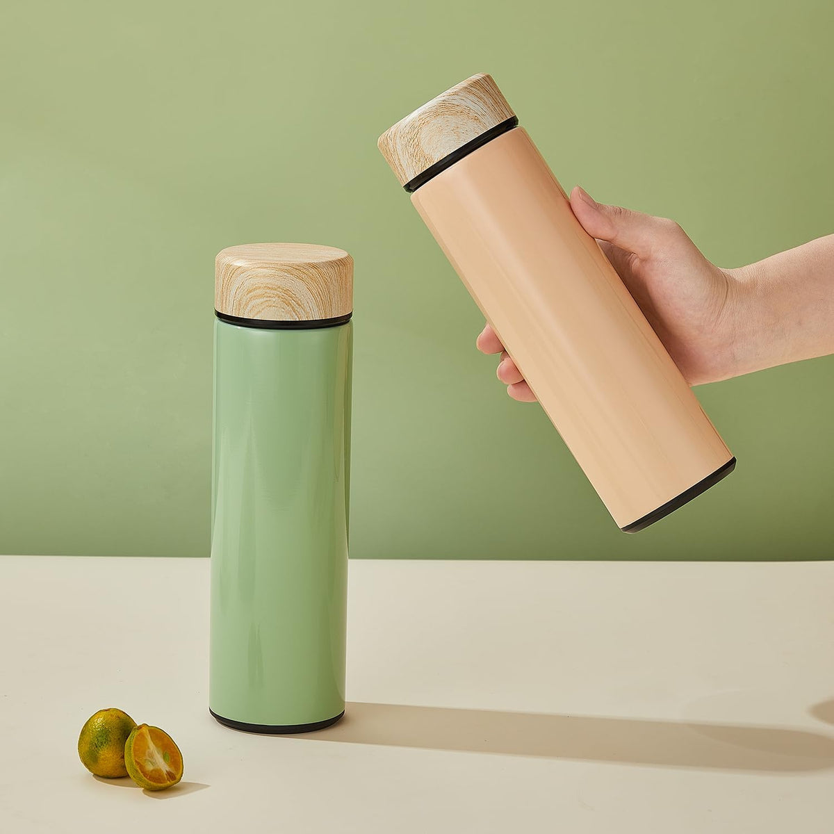 15oz Water Bottle Stainless Steel Thermos Flask - Insulated Vacuum, Leak Proof, Keeps Drinks