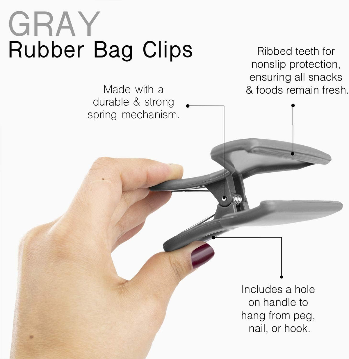 COOK WITH COLOR Bag Clips, Heavy Duty Chip Clip and Refrigerator Magnet Clips for Food Storage with