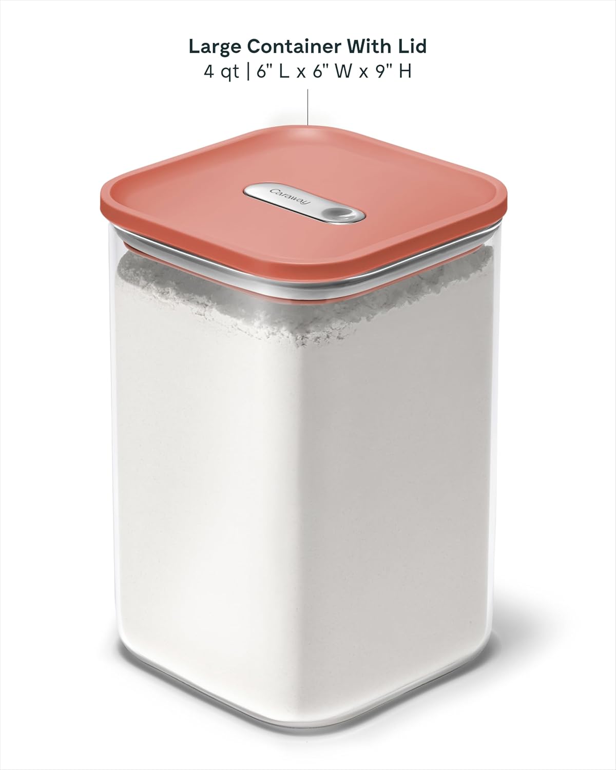 Caraway 4qt Glass Airtight Food Storage Container with Lid – Non-Toxic, BPA-Free Kitchen Storage