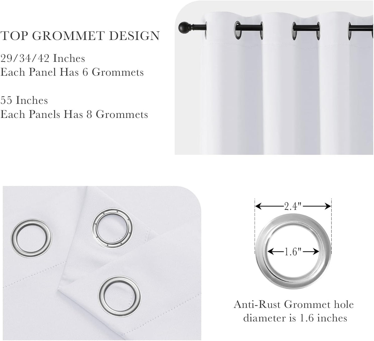 PONY DANCE Pure White Room Darkening Small Curtains, Short Drapes for Bathroom Kitchen, Thermal