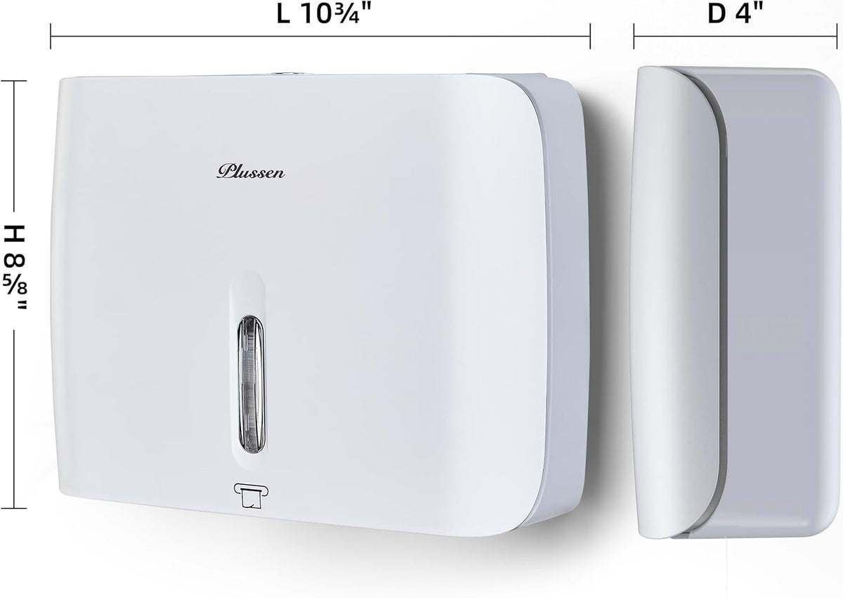Commercial Paper Towel Dispenser Wall Mount with Key Pack of 2 Plastic 10⅞” Length X 8¼” Height X