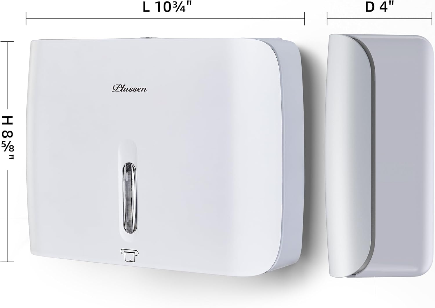 Commercial Paper Towel Dispenser Wall Mount with Key Pack of 2 Plastic 10⅞” Length X 8¼” Height X
