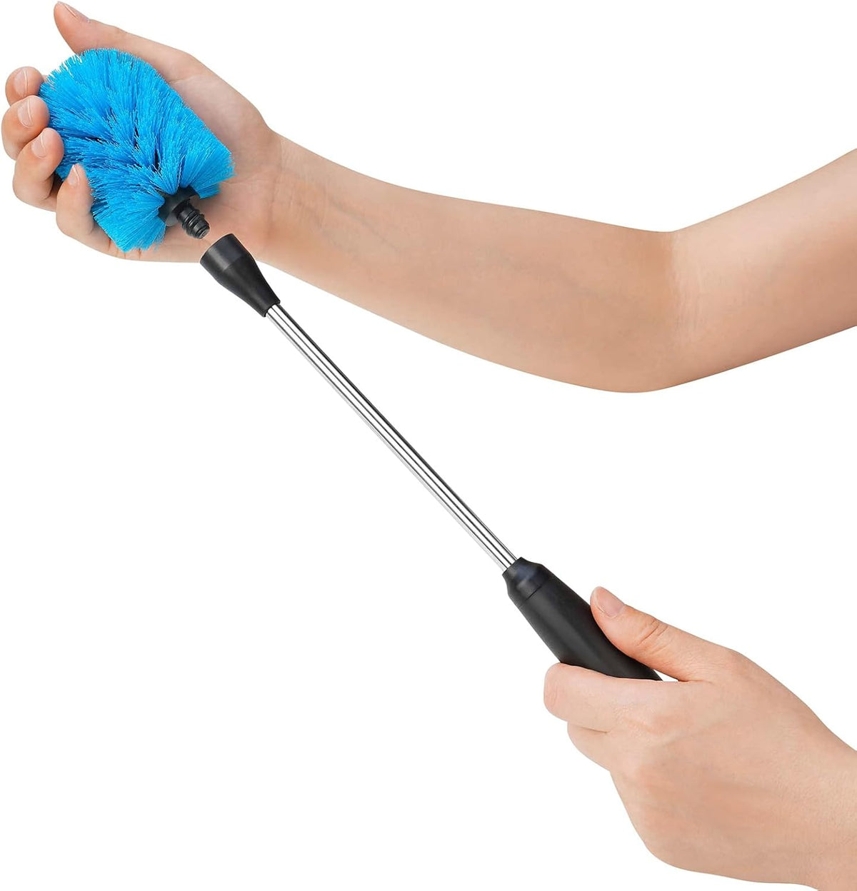 Stainless Steel Bottle Brush with Replaceable Head, Long Handle Scrub Brush for Water Bottles