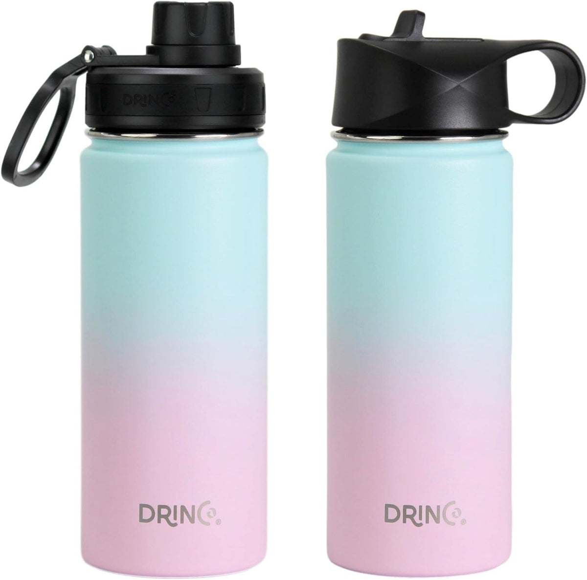 DRINCO Stainless Steel Water Bottle Spout Lid Vacuum Insulated Double Wall Water Bottle Wide Mouth