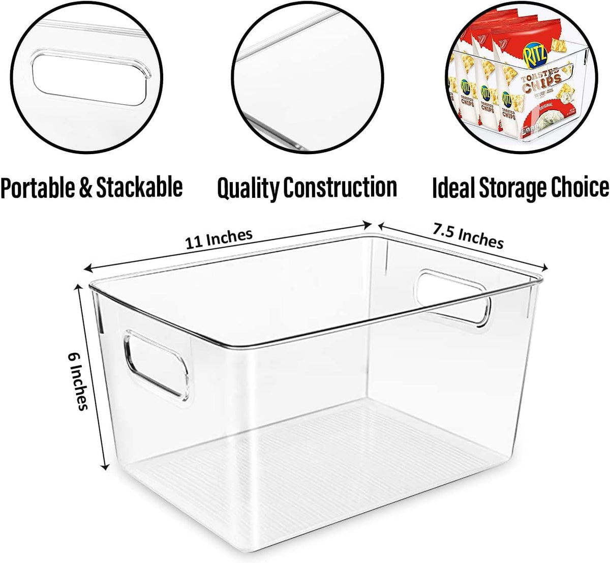 Clear Plastic Storage Bins, Pantry Organizers and Storage or Kitchen Organization and Storage