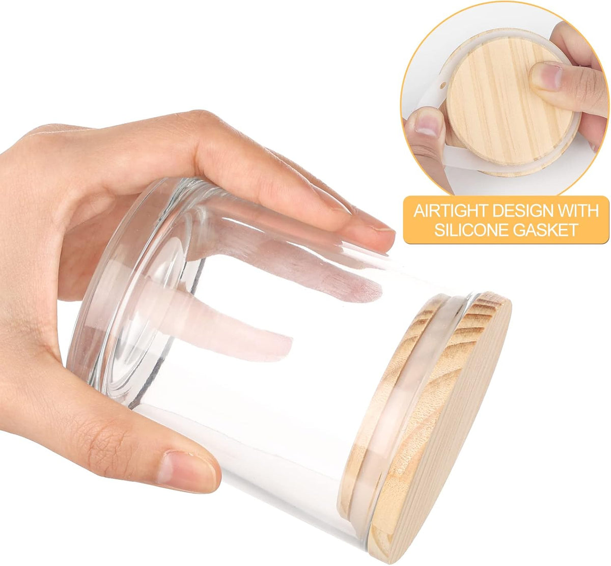 Thick Candle Jars for Making Candles 12 Pcs, 7 OZ Empty Jars with Wood Lids for Candle Making
