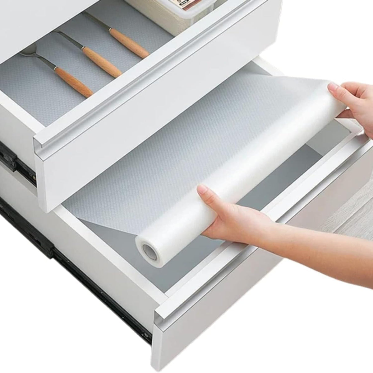 Shelf Liner Drawer Liner for Kitchen Cabinets Non-Adhesive by Linda’s Essentials (17.7 x 120