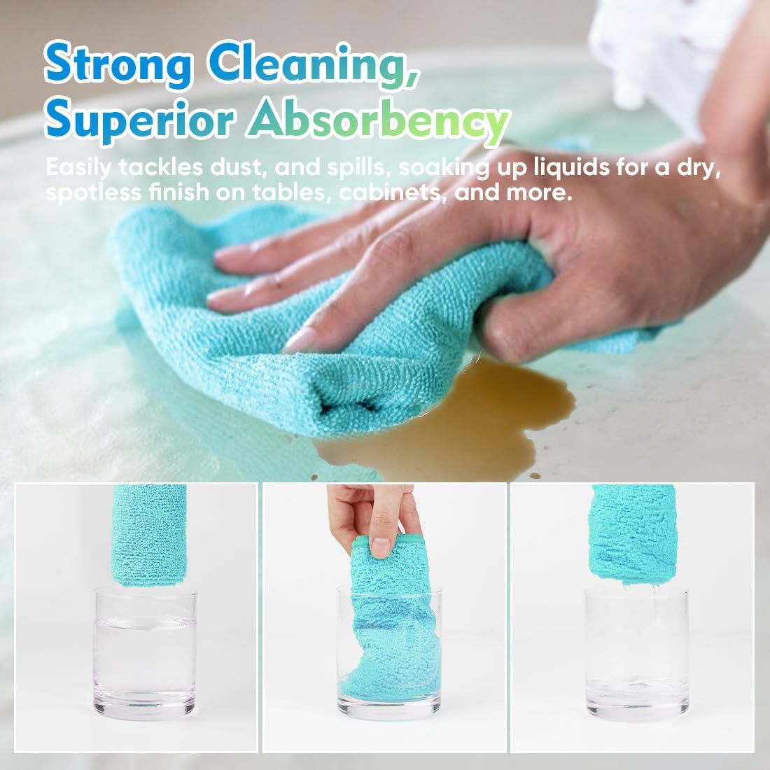 HOMEXCEL Microfiber Cleaning Cloth 12 Pack, 12.5 x 12.5 Inch Microfiber Towels for Cars, Ultra