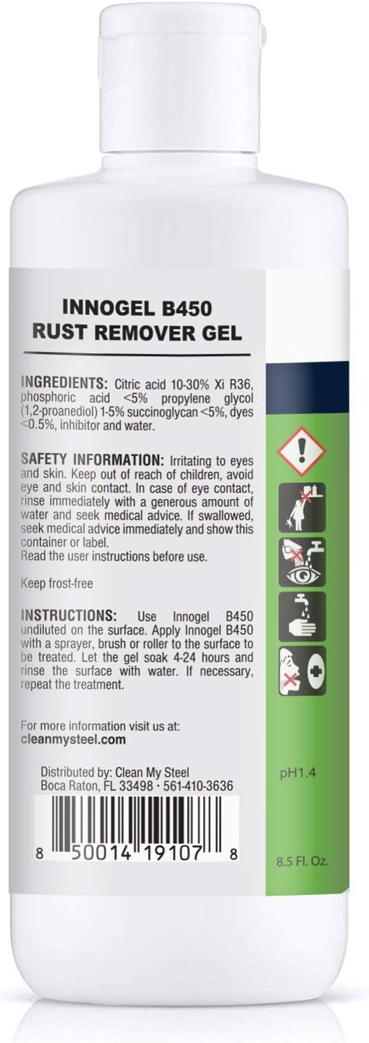 Heavy-Duty Industrial Use Rust Stain Remover for Metal Surfaces Including Stainless Steel. Metal
