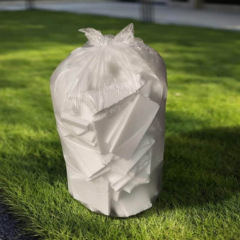TYPLASTICS 45-48 Gallon Clear Trash Can Liners - 43" x 48" - High Density Garbage Bags - 200 Pack