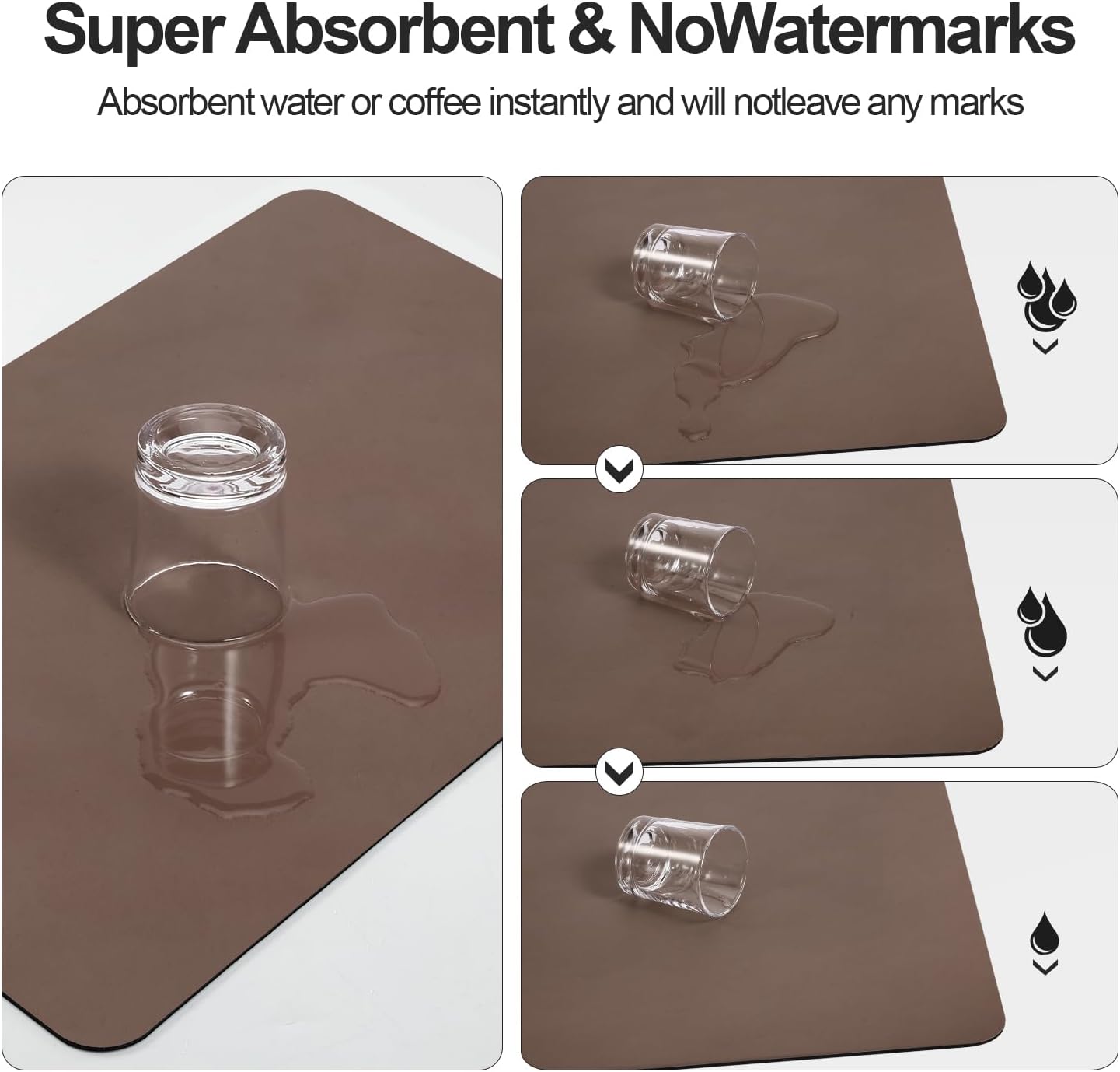 Dish Drying Mat for Kitchen Counter | Coffee Bar Mat for Countertops | Heat Resistant Drainer Mat