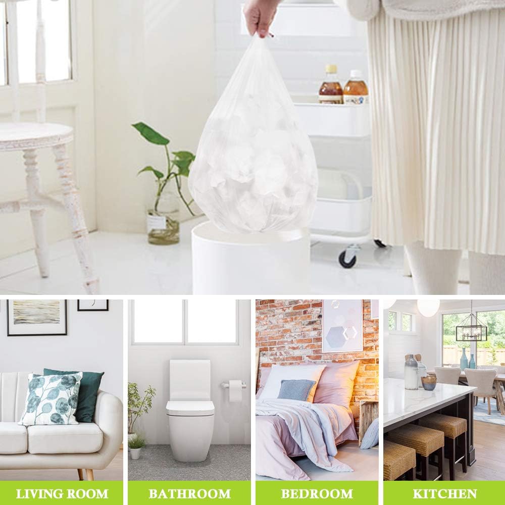 180 Counts 2 Gallon (1.8-2 Gal) Small Trash Bags Garbage Bags by RayPard, fit 1.6,1.8,2,2.2 Gal