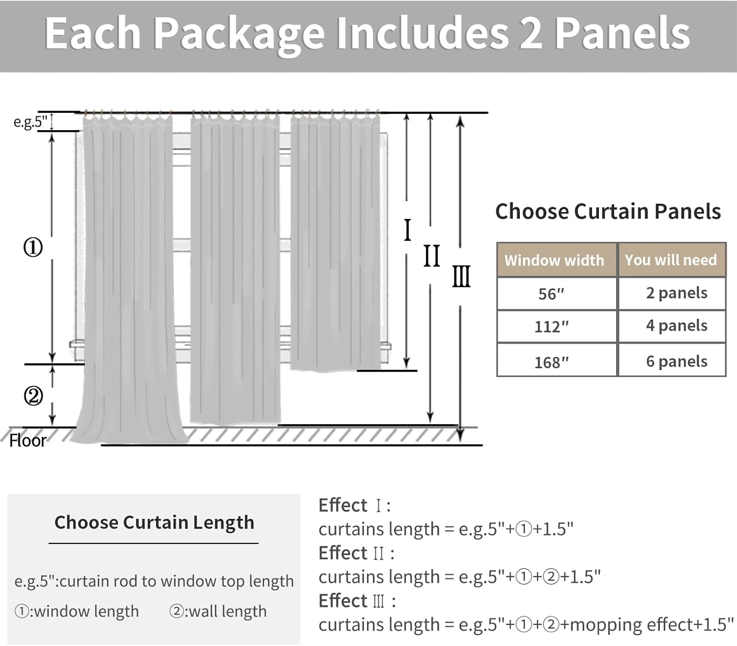 YoungsTex Natural Linen Back Tab Curtains 84 Inch Length 2 Panels - Light Filtering Drapes Rustic