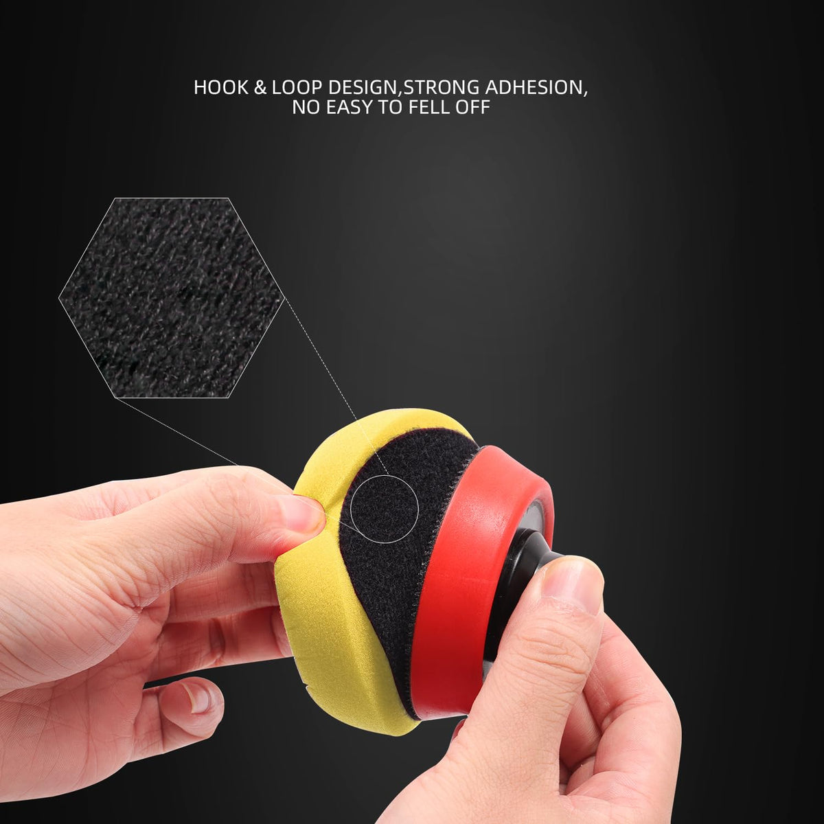 Yellow Medium Cut Pad, Buffing Polishing Pads, SPTA 1Pc 3.5 Inch Face for 3 Inch 80mm Backing Plate