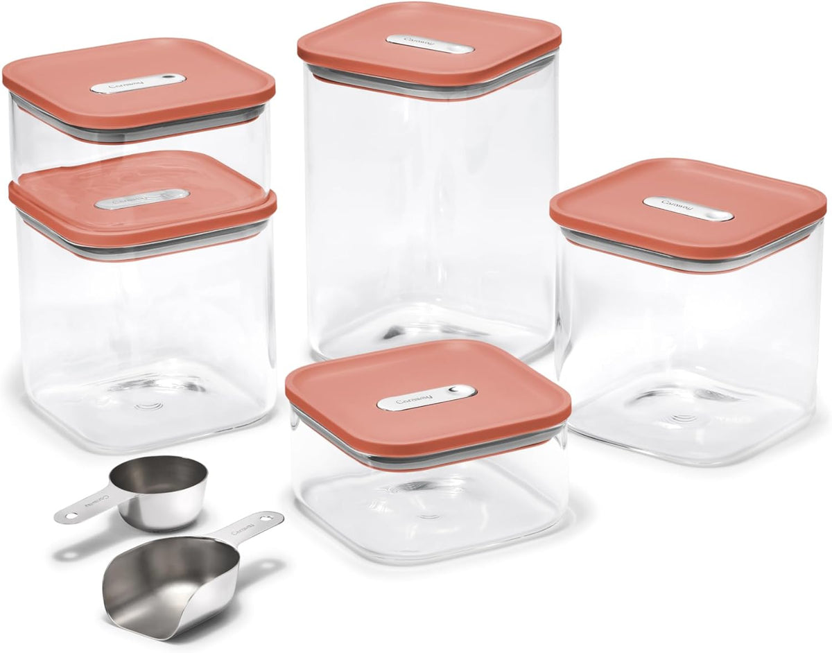 Caraway 14-Piece Glass Airtight Food Storage Containers with Lids – Non-Toxic, BPA-Free Kitchen