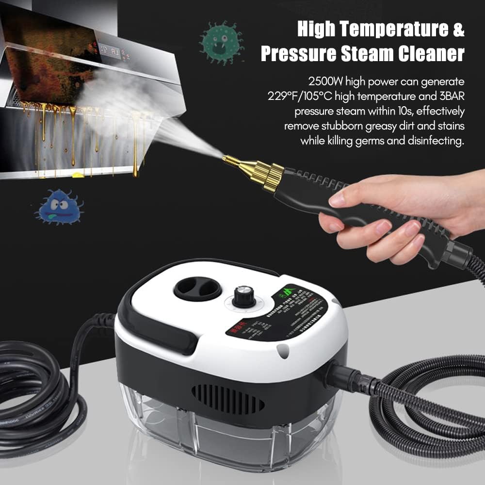 2500W Portable Handheld Steam Cleaner, High Temperature Pressurized Steam Cleaning Machine with