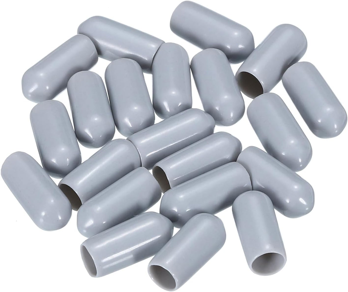 uxcell 20pcs Rubber End Caps 6mm(1/4") ID Vinyl PVC Round Tube Bolt Cap Cover Screw Thread