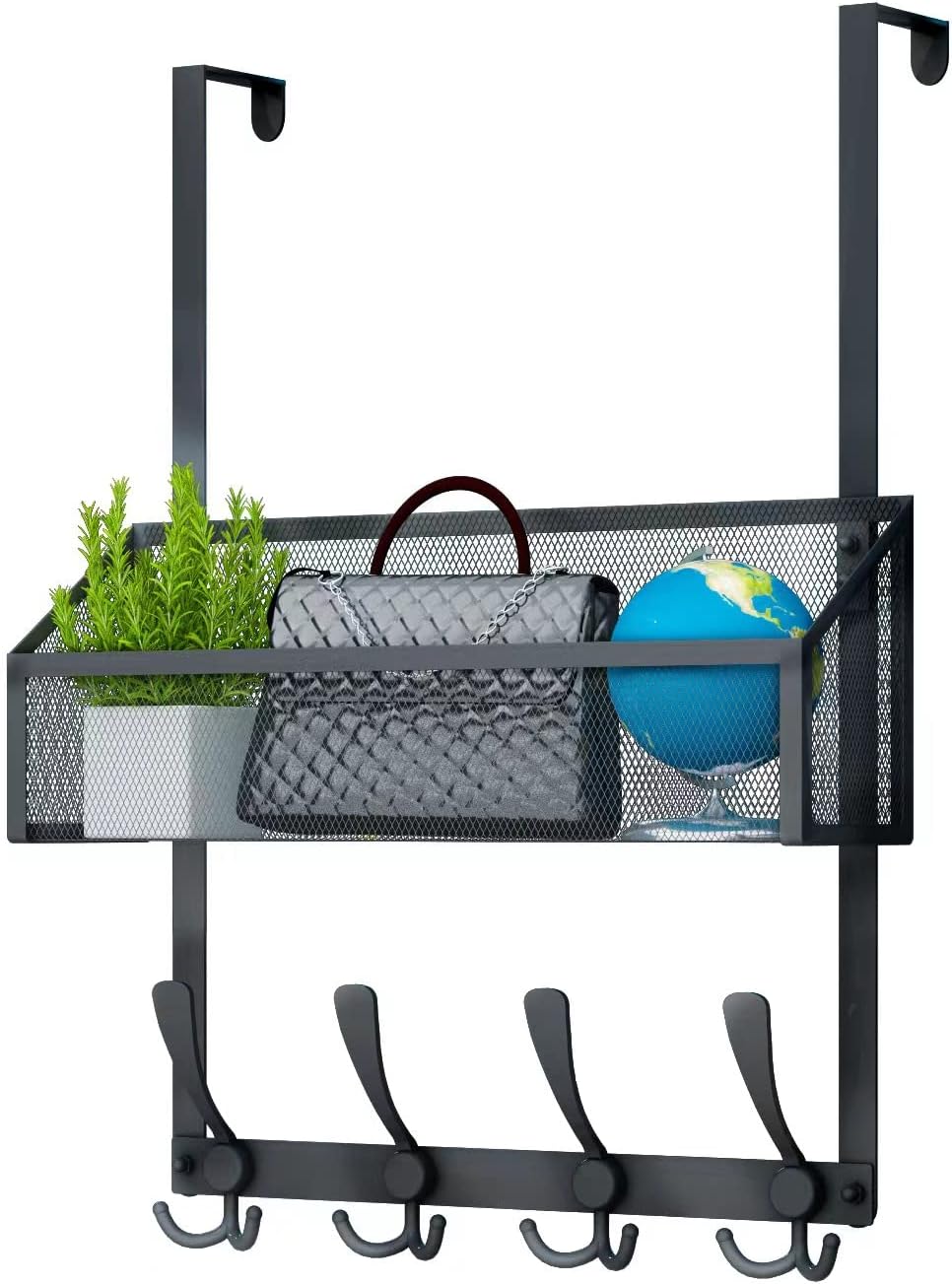 Over The Door Hooks Organizer, Coat Rack Over The Door Storage Hanger Towel Rack, Back of Door