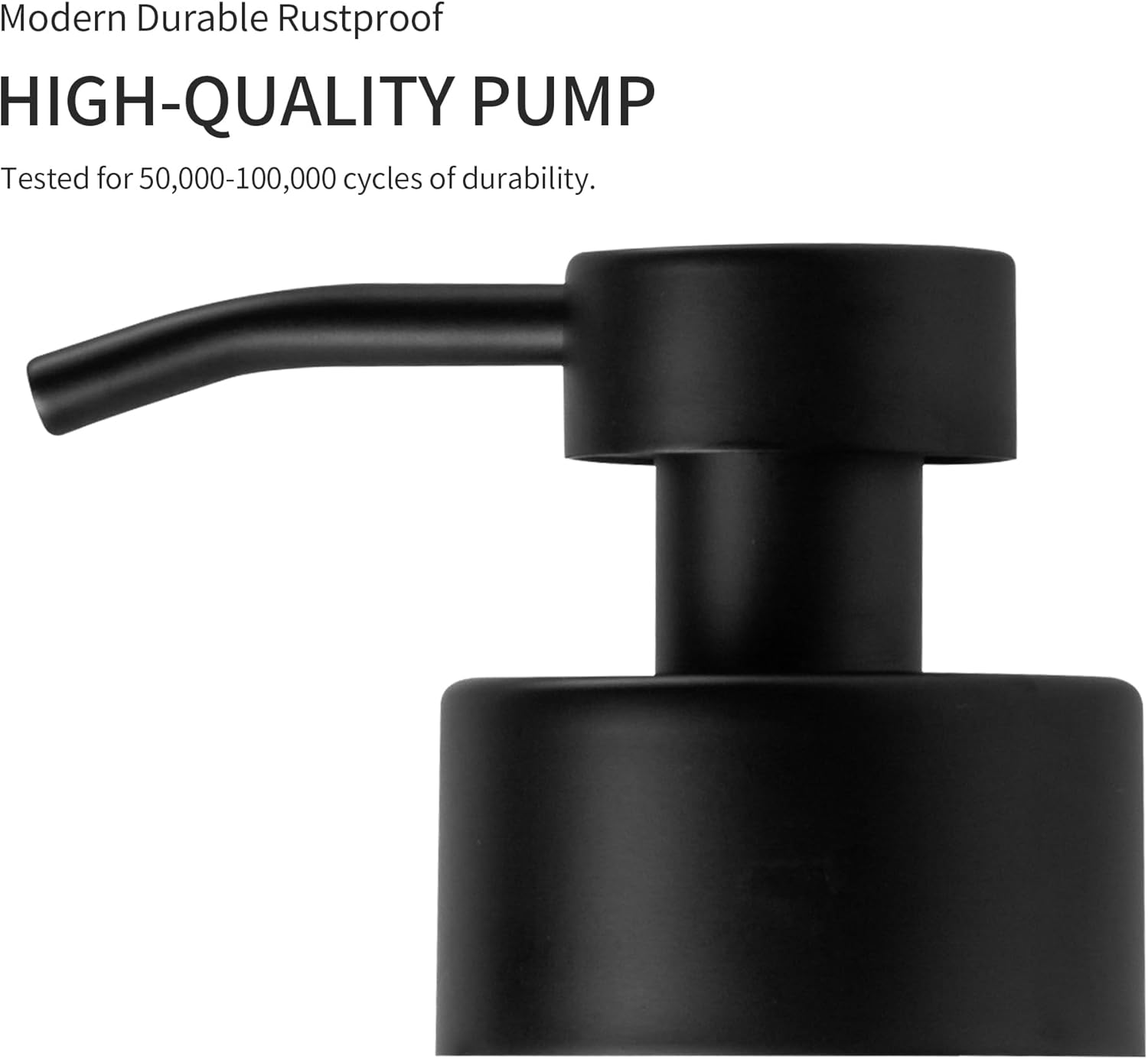 Enra Bathroom Soap Dispenser,12oz Glass Black Soap Dispenser Stainless Steel Liquid Pump,Refillable