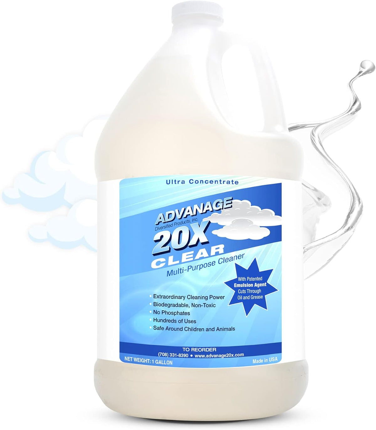All Purpose Cleaner Concentrate - Advanage 20X The Wonder Cleaner Unscented for All Surfaces Around