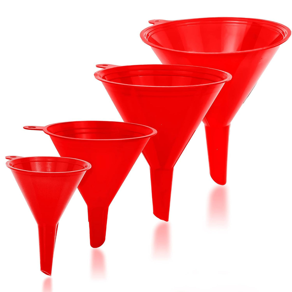 Funnel 4-Pack Funnels for Kitchen Use Filling Bottles - Food-Grade Plastic, Funnels for Automotive