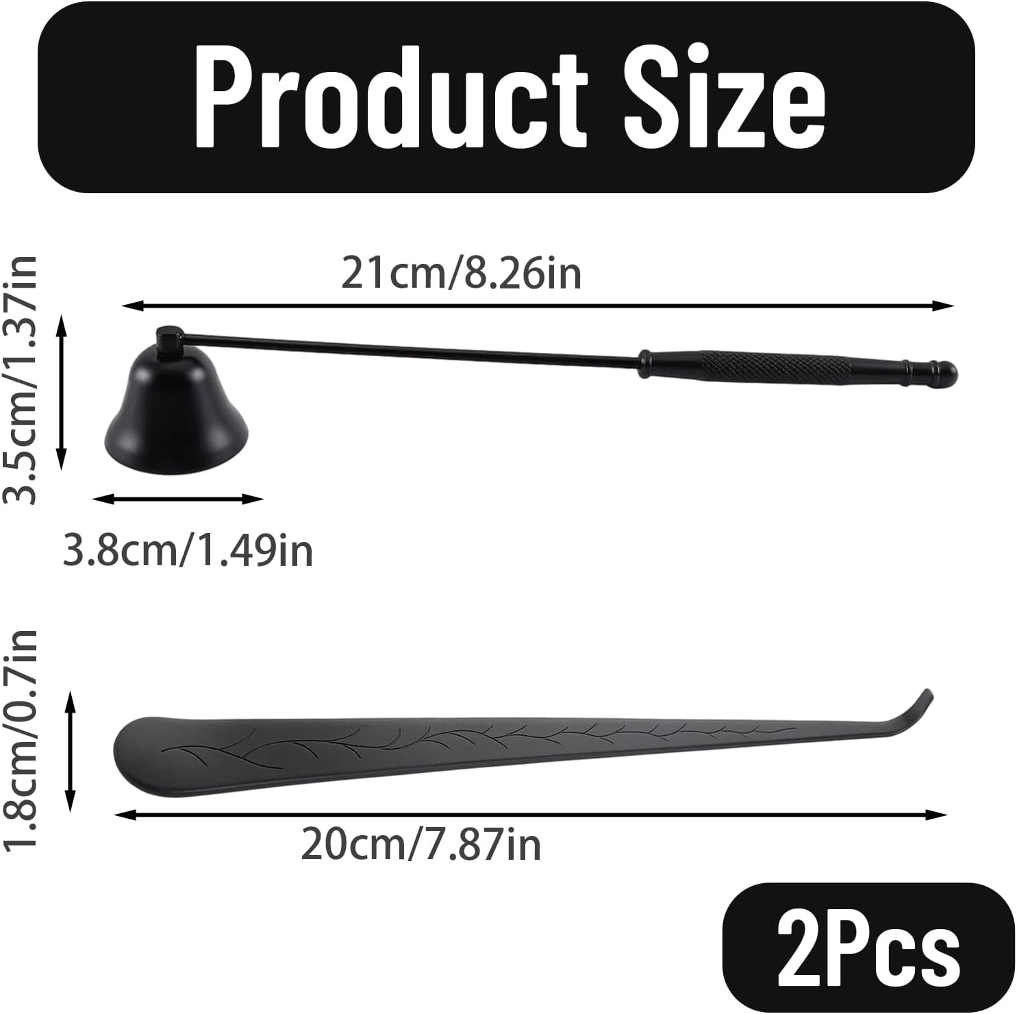 2-Piece Candle Snuffer with Wick Dipper,Candle Snuffer, Brass Candle Snuffer and Long Handle