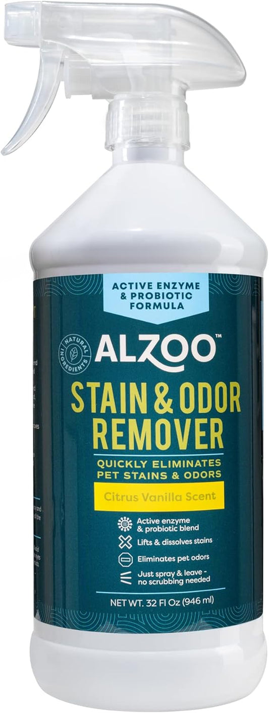ALZOO Stain & Odor Remover, Quickly Lifts & Dissolves Pet Stains & Helps Eliminate Odors, 100%