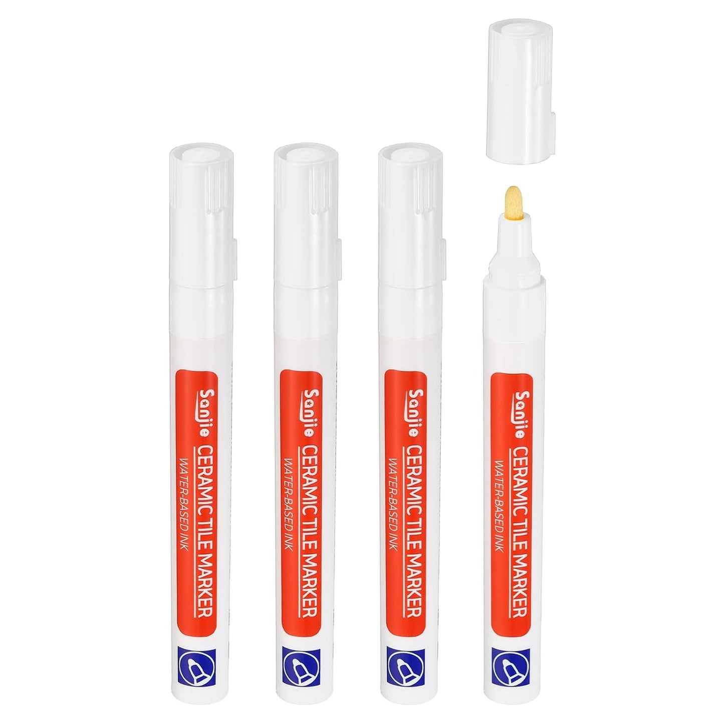 PATIKIL Grout Pen, 4 Pack White Tile Marker Waterproof Grout Sealer Pen Tile Repair Pens Paint Pens