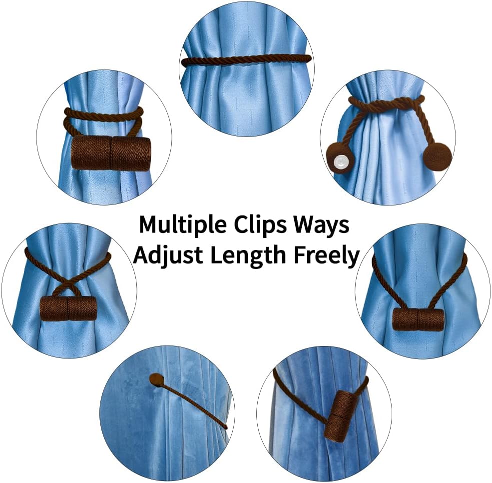18 Inch Strong Magnetic Curtain Tiebacks, Curtain Holdbacks Modern Upgrade Strong 2021 New Twisted