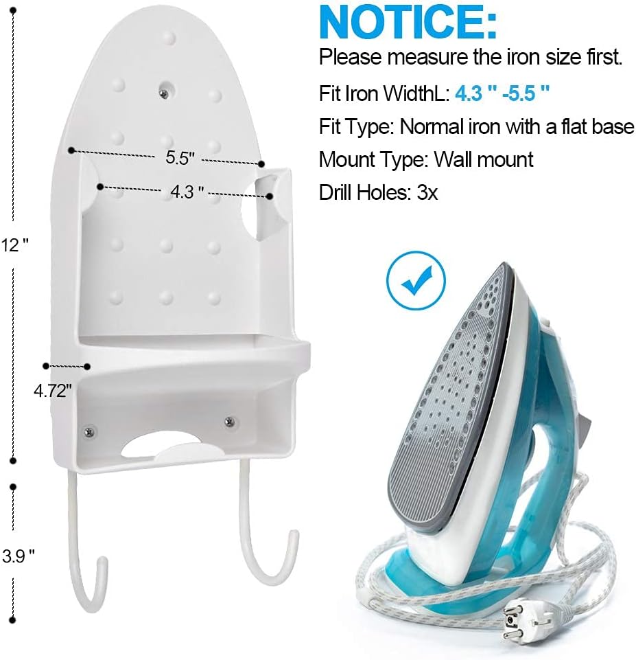 Ironing Board Hanger Wall Mount Iron Hanger Ironing Board Rack Electric Iron Holder Household