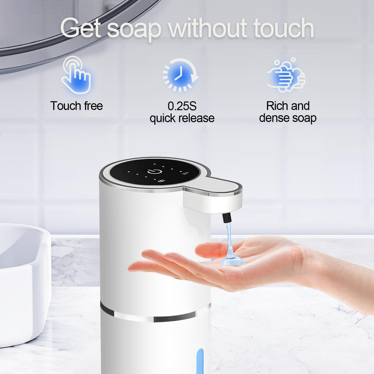 Automatic Liquid Soap Dispenser Bathroom Kitchen Dish Liquid Body Shampoo Shower Gel Hand Free