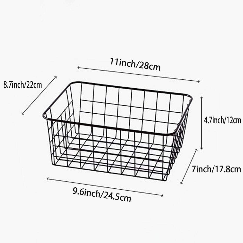 Kitchen Wire Baskets Farmhouse Decor Metal Food Storage Organizer, Household Refrigerator Bin with