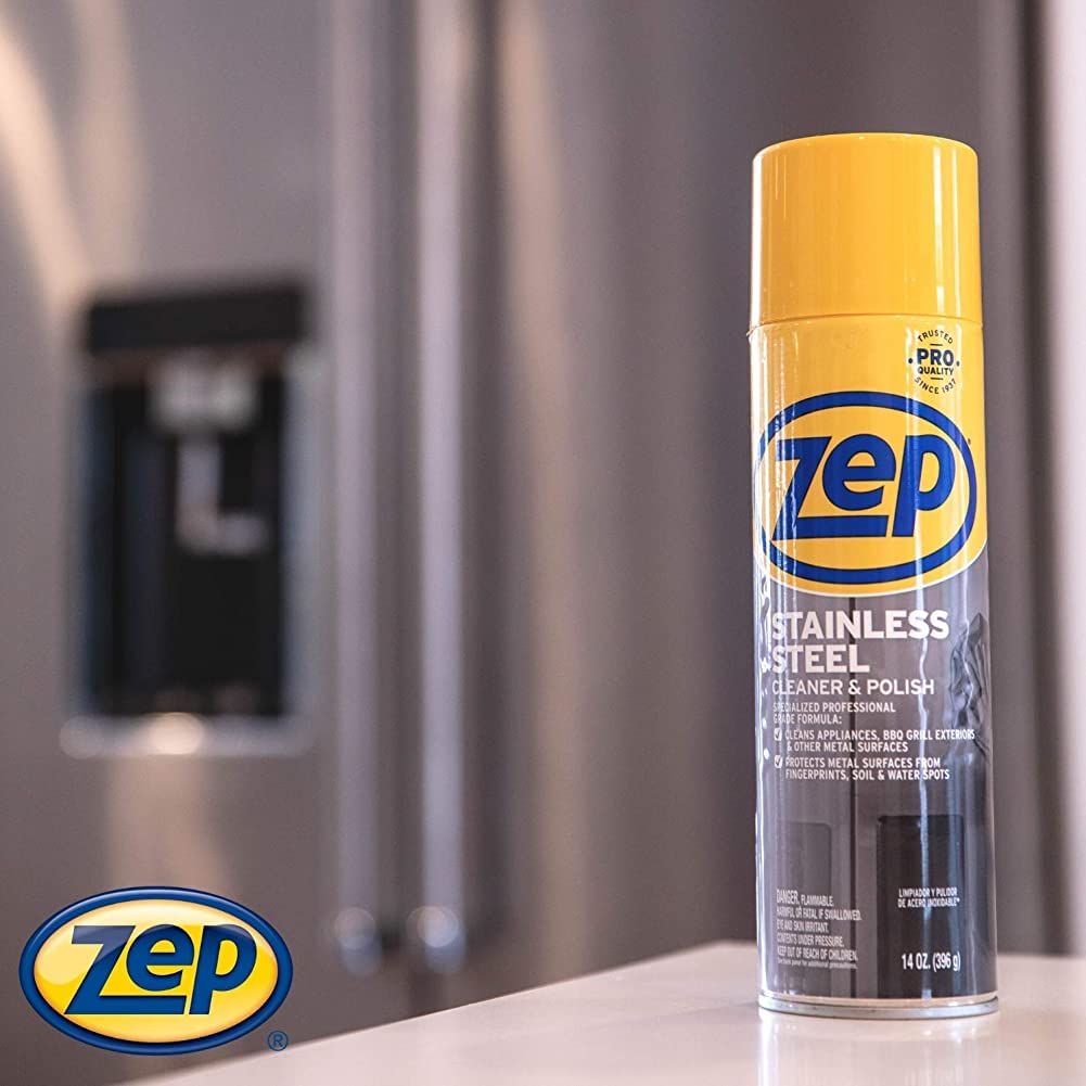 Zep Stainless Steel Cleaner and Polish 14 ounces (Case of 4) ZUSSTL14 - Protects Metal Surfaces