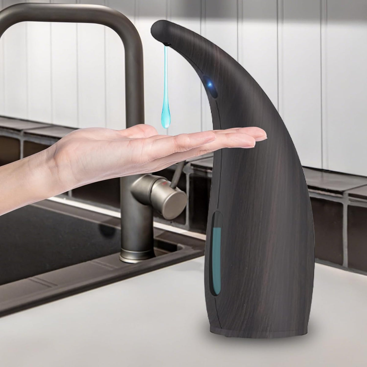 Automatic Soap Dispenser Touchless,400ML Hand & Dish Countertop Electric Liquid Dispenser with