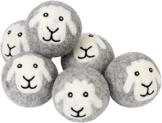 Smart Sheep Wool Dryer Balls - 6-Pack - XL Premium Natural Fabric Softener Award-Winning - Wool