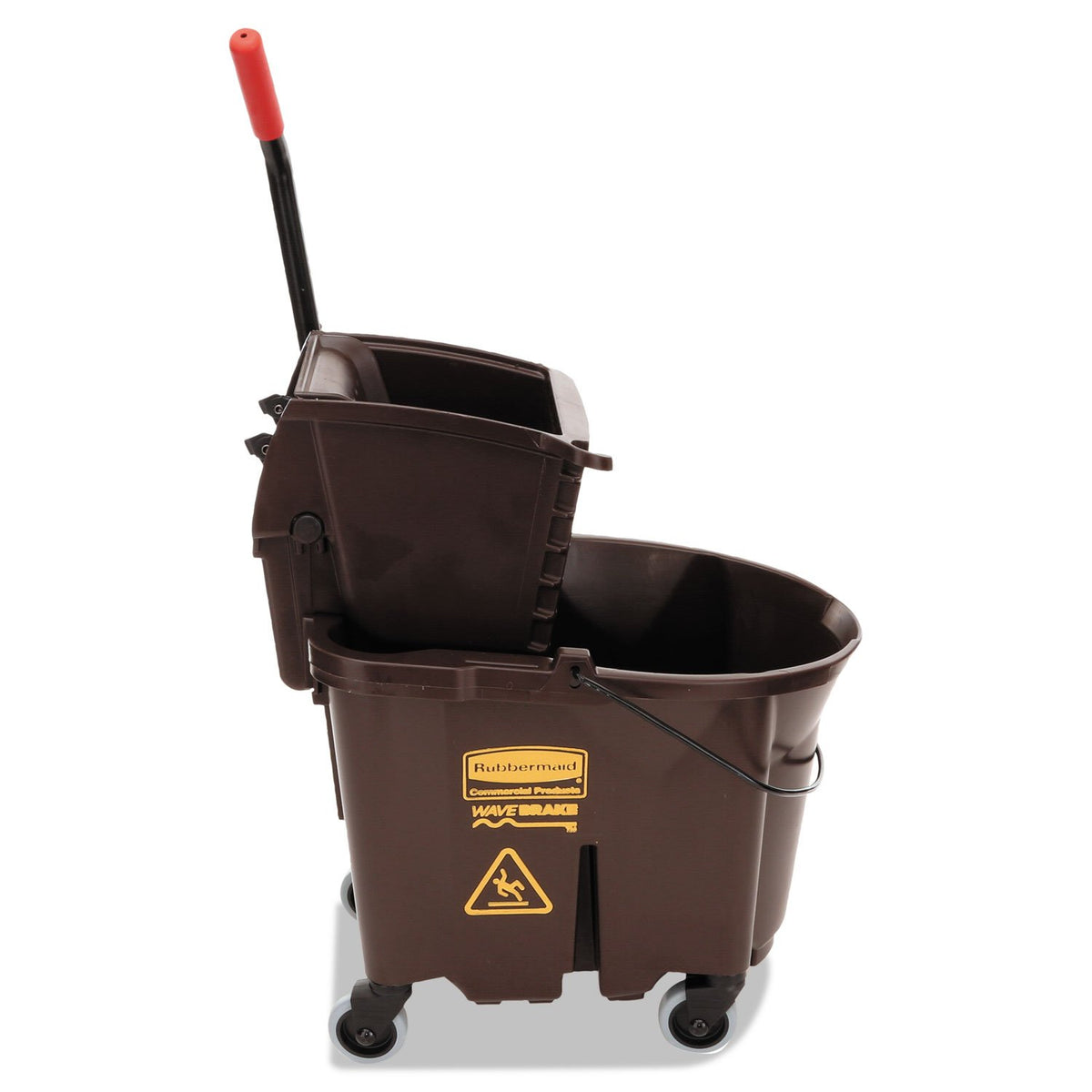 Rubbermaid Commercial Products WaveBrake 35 QT Side-Press Mop Bucket and Wringer Combo on Wheels