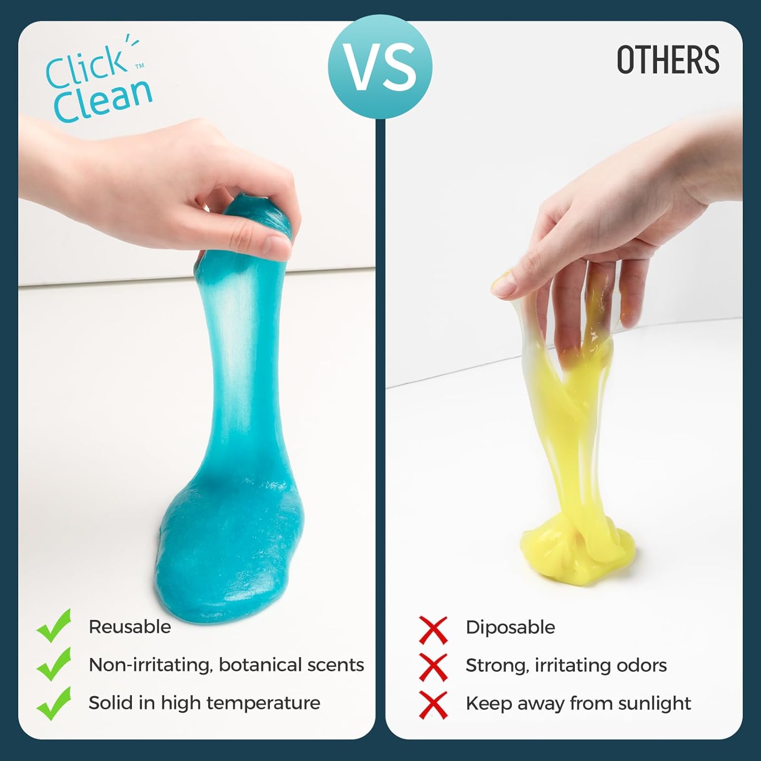 CLICK CLEAN 2Pcs Cleaning Gel for Car, 7oz Car Detailing Tools, Cleaning Putty Gel, Car Interior