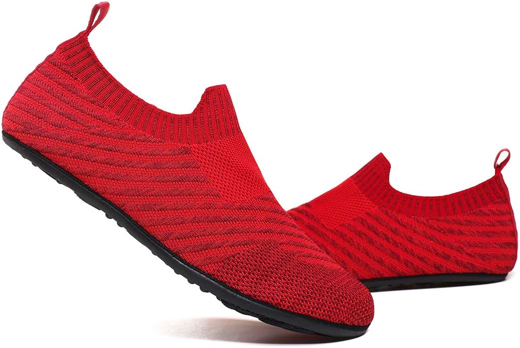 QZKDM Lightweight Slip on Grip Indoor House Slippers Barefoot Non Slip Home Exercise Yoga Shoes for