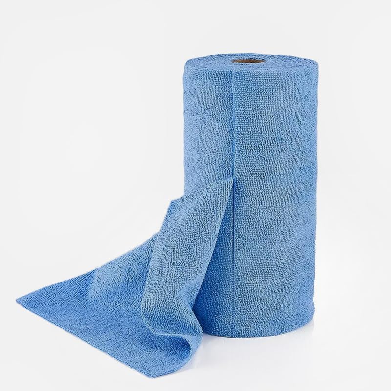 Microfiber Cleaning Cloth Roll, 20 Pack Reusable Tear Away Towels, 9.8" x 9.8", Cleaning Supplies