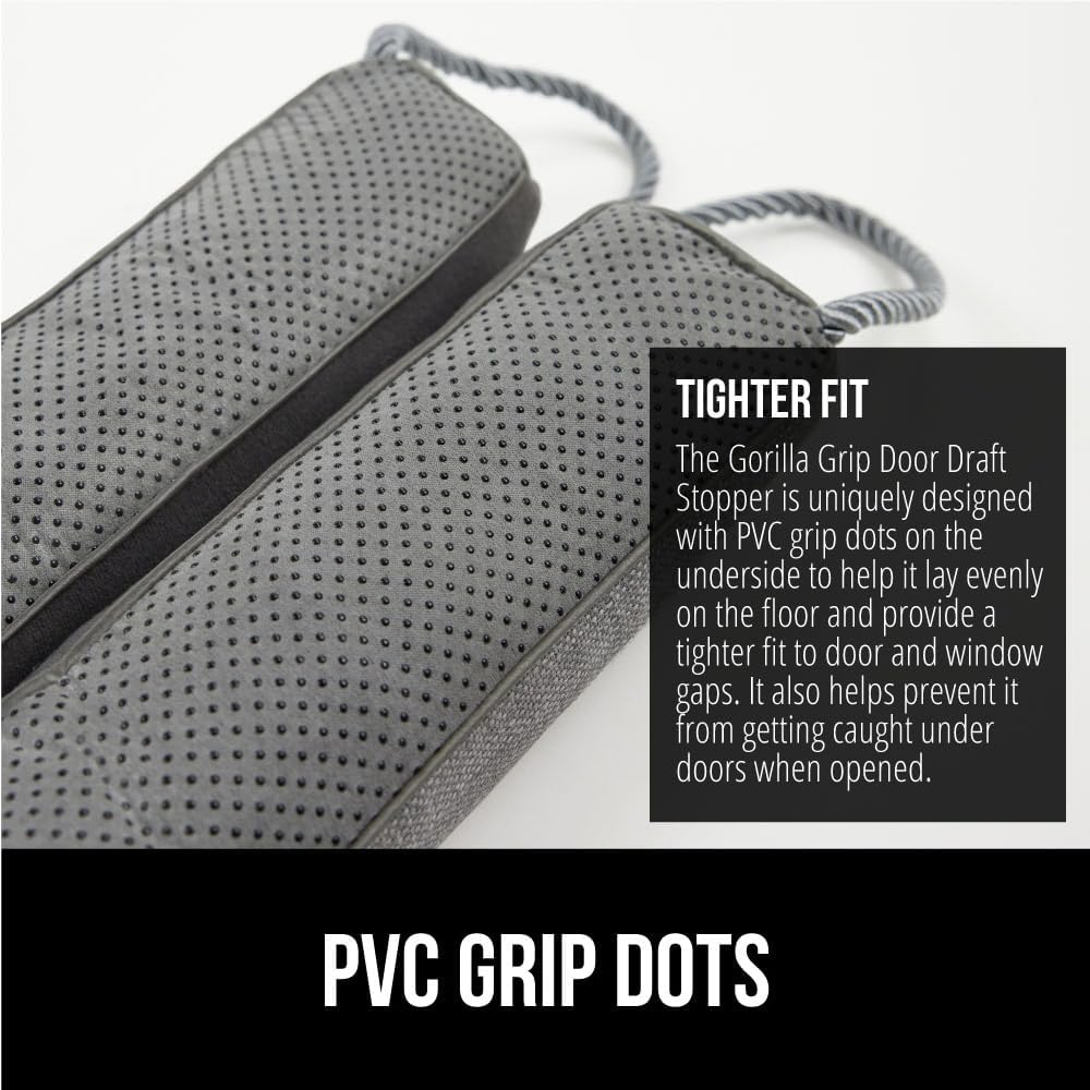 GORILLA GRIP Door Draft Stopper for Bottom of Doors, Weather Stripping Seal Blocks Hot Air, Noise