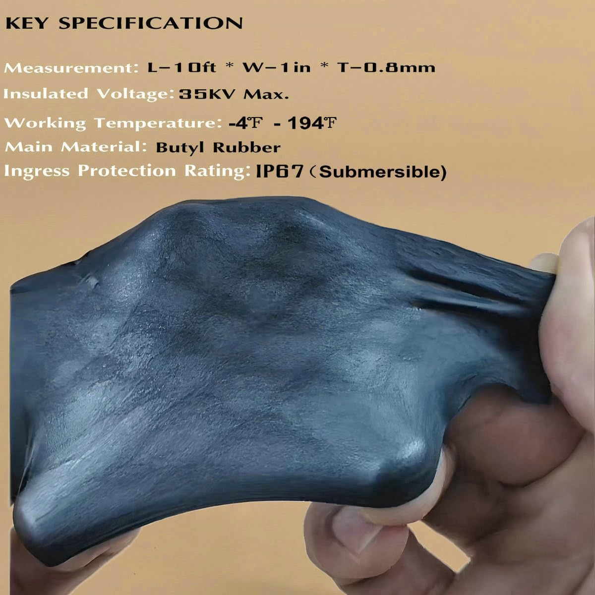 4 Rolls Butyl Rubber Self-Fusing Tape | IP67 Waterproof & 35KV Insulated | Extreme Cold/Hot