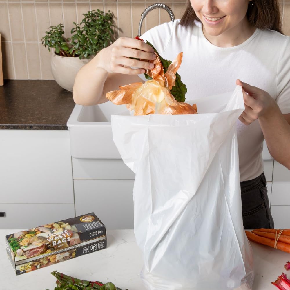 BOS Odor-Sealing Kitchen, Home & Food Small Trash Bags for Waste- Disposable Bags - Scent & Smell