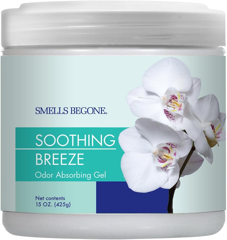 SMELLS BEGONE Air Freshener Odor Absorber Gel - Absorbs Odor from Bathrooms, Cars, Pet Areas, Boats