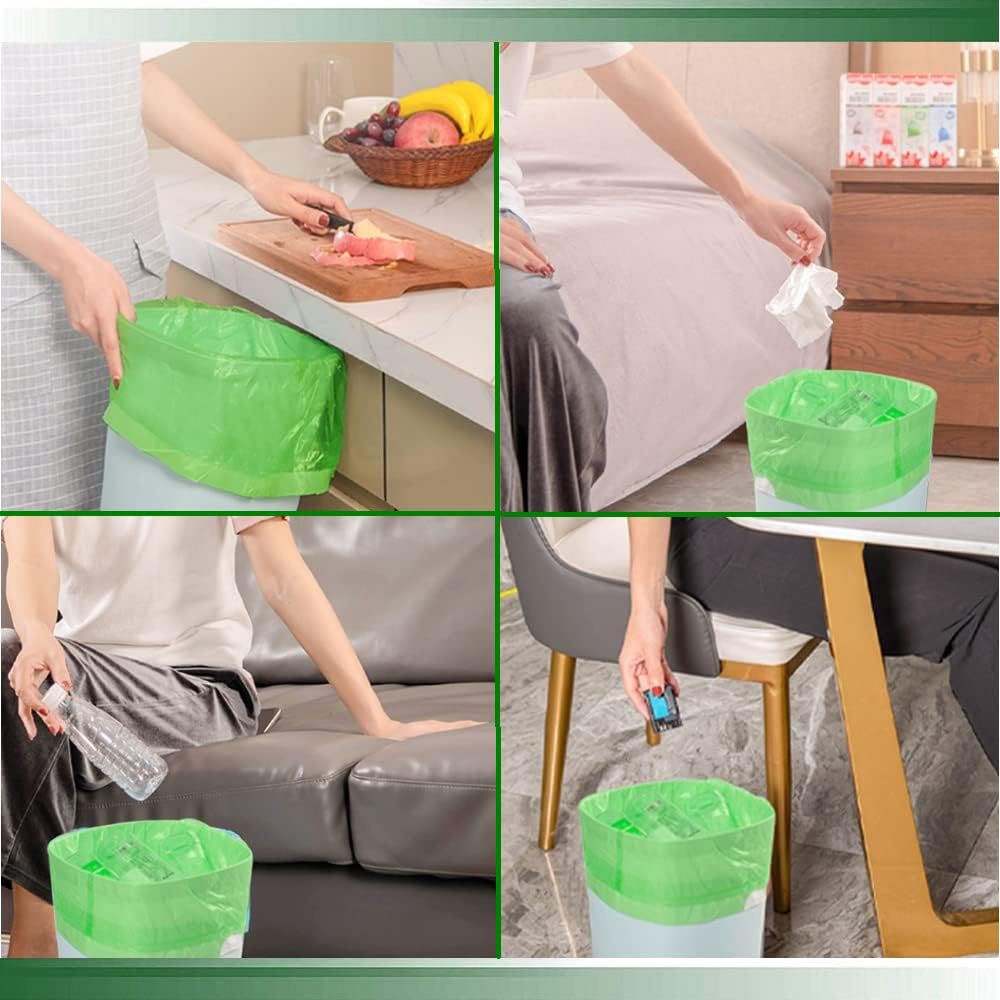 Small Trash Bags, Biodegradable 2.6 Gallon Extra Thick Garbage Bags, Recycling & Degradable Rubbish