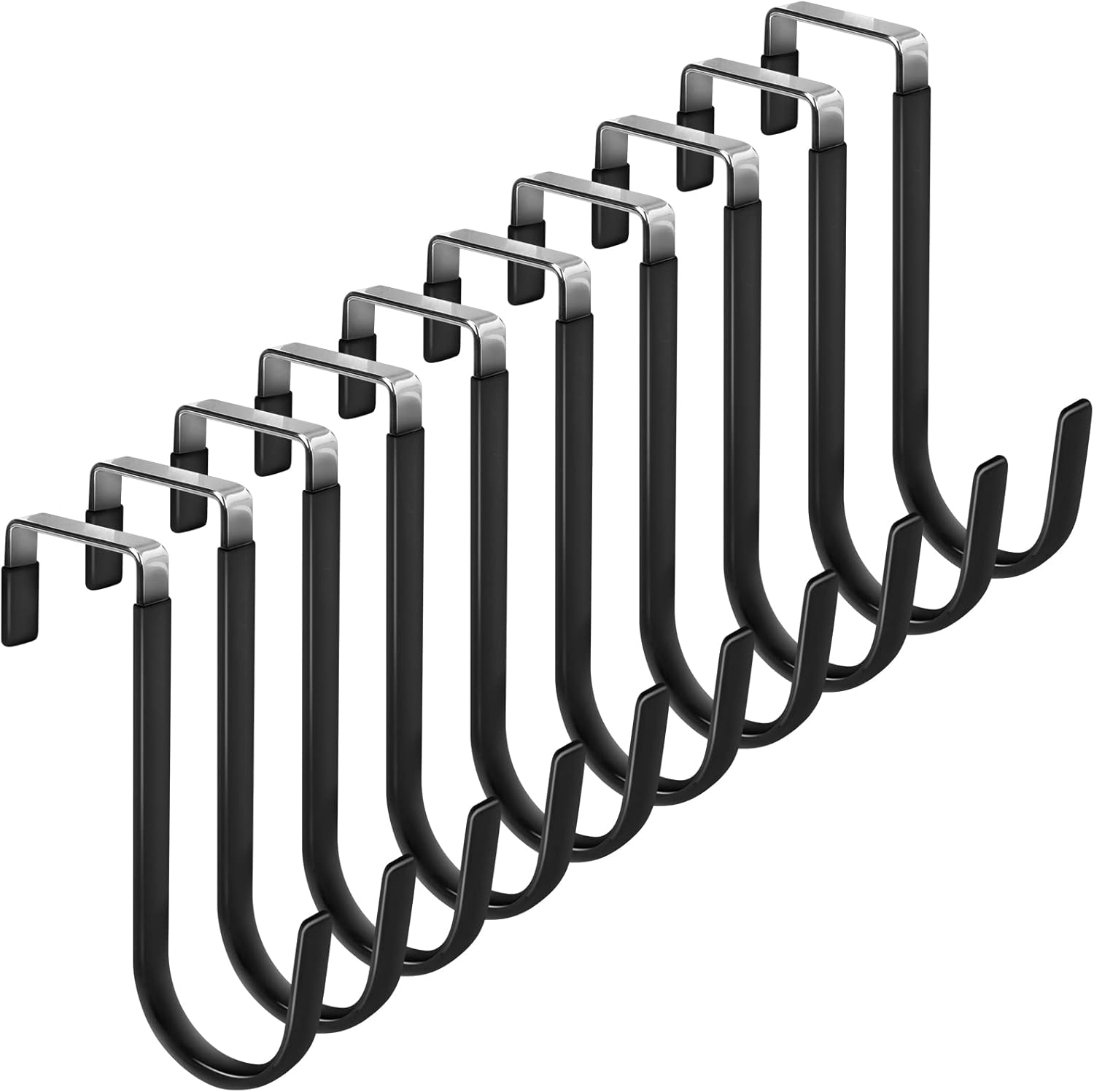 FYY Over The Door Hooks, 10 Pack Door Hangers Hooks with Rubber Prevent Scratches Heavy Duty