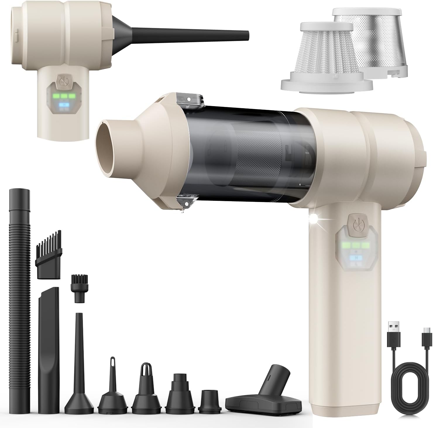 Car Vacuum, Handheld Car Vacuum Cleaner Cordless with Brushless Motor, 20000PA Suction High Power