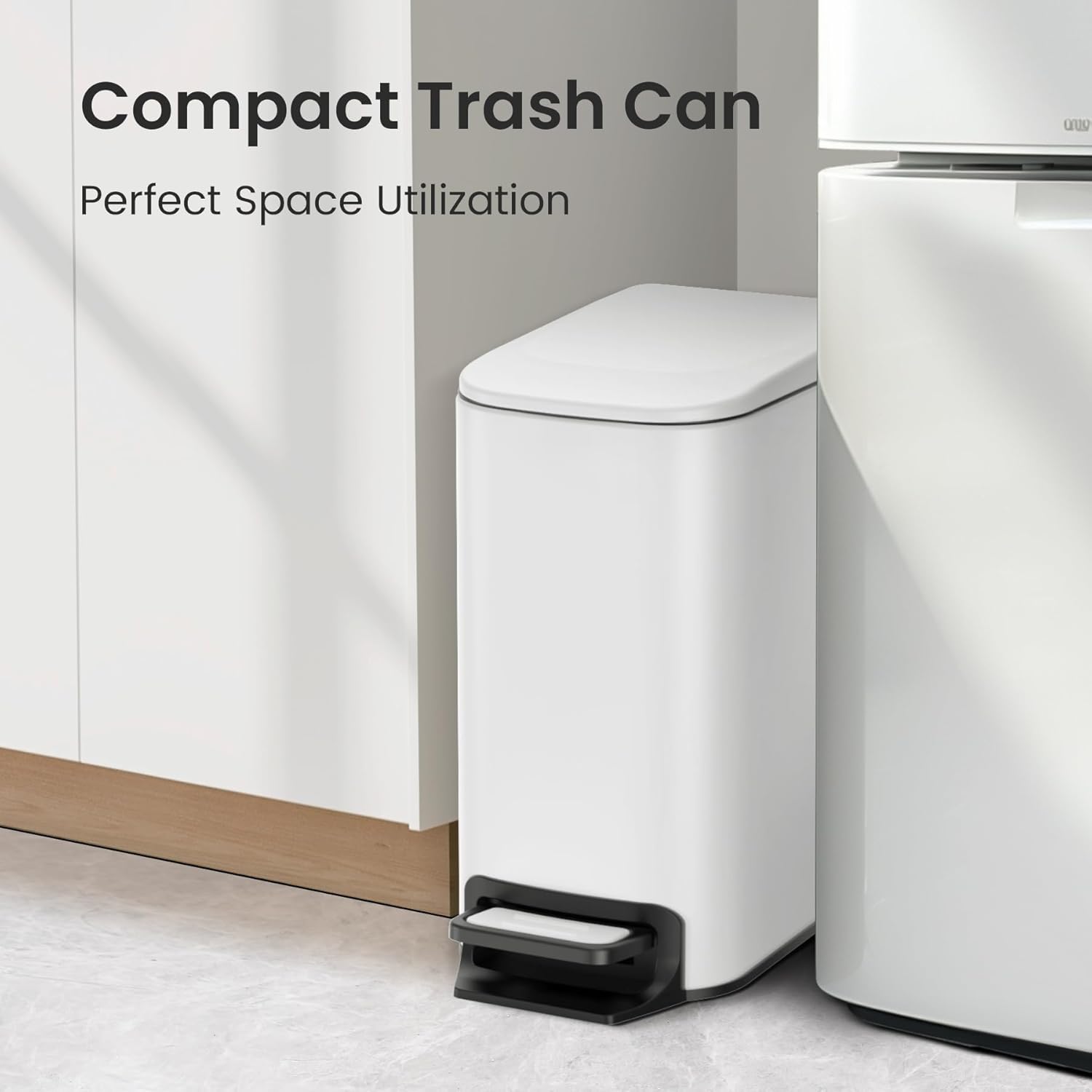Cesun Small Bathroom Trash Can with Lid Soft Close, Step Pedal, 6 Liter / 1.6 Gallon Stainless