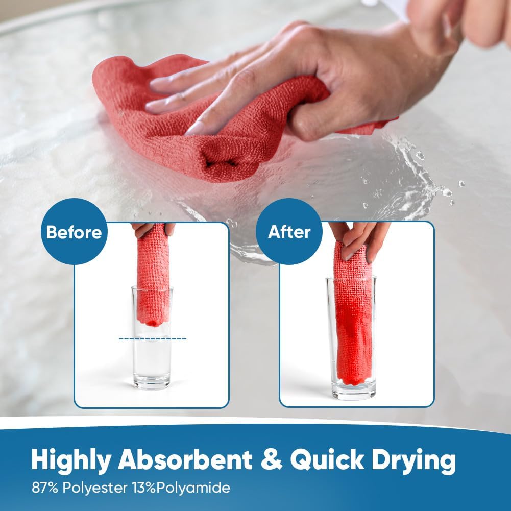 Orighty Microfiber Cleaning Cloths, 75 Sheets Shop Towels, Reusable Paper Towels Shop Rags